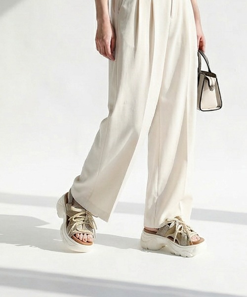 RiiiKa（リーカ）の「【RiiiKa/リーカ】レースアップ厚底サンダル（サンダル・レディース・アイボリー/ブラック/カーキ・S/M/L/LL）」の14枚目の写真