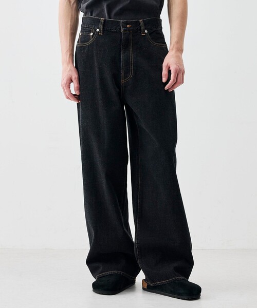 EDITION(エディション)の「ブラックデニム バギーパンツ(デニムパンツ・メンズ・ブラック/チャコールグレー・L/S/M)」の4枚目の写真