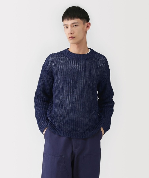 MUJI Labo（ムジラボ）の「〔MUJI Labo〕紳士　強撚コットンローゲージ長袖セーター（ニット/セーター・メンズ・サンドベージュ/ブラック/ネイビー・L/XL/M）」の3枚目の写真