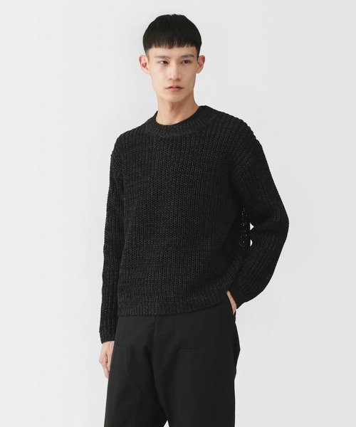 MUJI Labo〕紳士 強撚コットンローゲージ長袖セーター（ニット