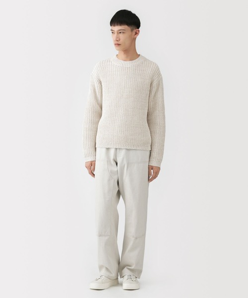 MUJI Labo（ムジラボ）の「〔MUJI Labo〕紳士　強撚コットンローゲージ長袖セーター（ニット/セーター・メンズ・サンドベージュ/ブラック/ネイビー・L/XL/M）」の13枚目の写真