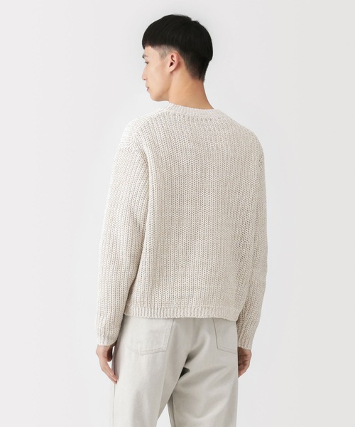 MUJI Labo（ムジラボ）の「〔MUJI Labo〕紳士　強撚コットンローゲージ長袖セーター（ニット/セーター・メンズ・サンドベージュ/ブラック/ネイビー・L/XL/M）」の15枚目の写真