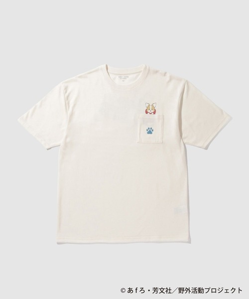 Mac-House（マックハウス）の「【ゆるキャン△ SEASON3】 ちくわ ワッペン バックプリント ポケット Tシャツ（Tシャツ/カットソー・メンズ・ホワイト・M/L/XL）」の2枚目の写真