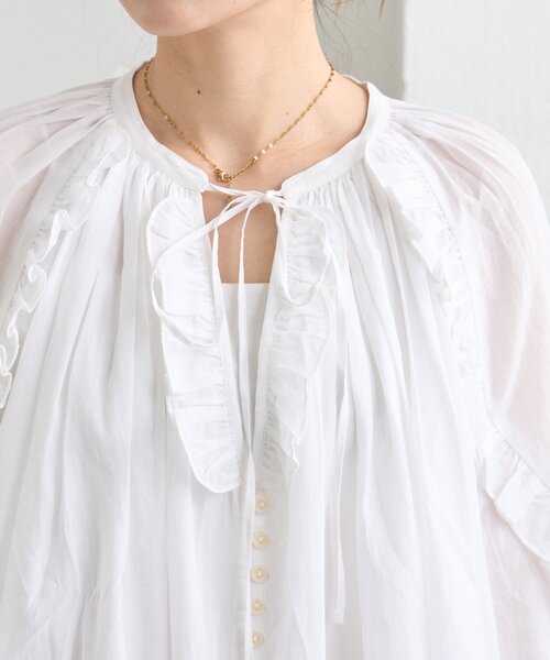 WILLOW（ウィロー）の「【willow】シアーフリルボリュームブラウス（シャツ/ブラウス・レディース・ホワイト・ONE SIZE）」の19枚目の写真