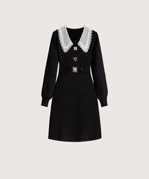 LA POMME petit（ラポミ・プチ）の「Bijou Deco Lace Collar One Piece（ワンピース）」