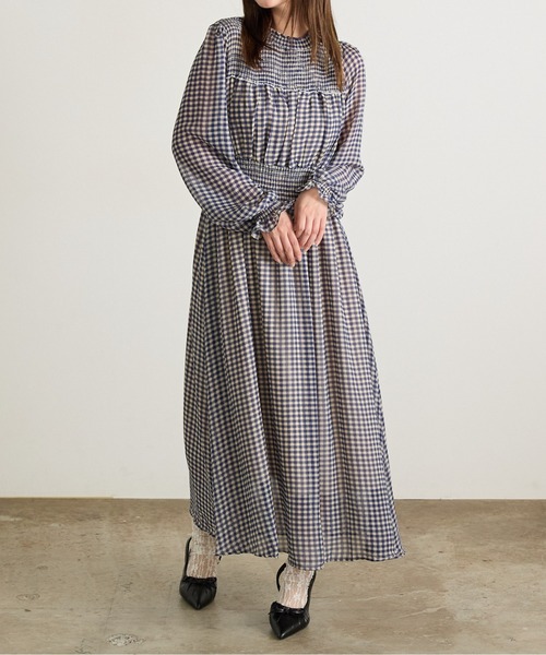 HOLIDAY（ホリデイ）の「GINGHAM CHECK LINEN NIGHT DRESS ギンガム