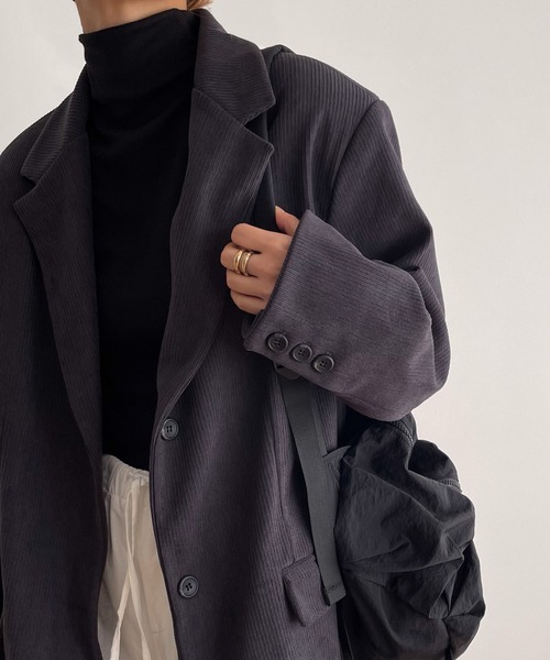 CANAL JEAN(キャナルジーン)の「テーラードジャケット(テーラードジャケット・レディース・チャコールグレー・ONE SIZE)」の4枚目の写真