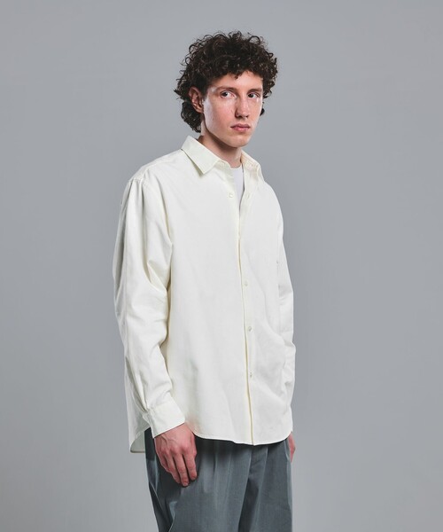 LITMUS vintage シャツ ブラウス ホワイト オックスフォード スタンドカラーブラウス｜シャツ・ブラウス