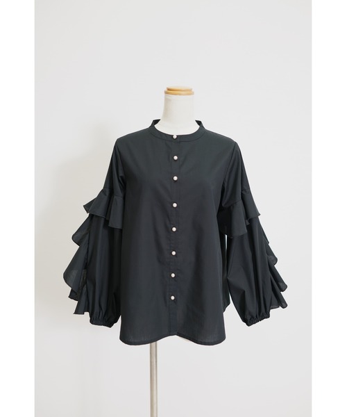 CHhdmn(シーエイチヒデモン)の「パールボタン フリルスリーブ 長袖ブラウス / フェミニン(シャツ/ブラウス・レディース・ライトブルー/ブラック/ホワイト/イエロー・M/L/FREE)」の17枚目の写真