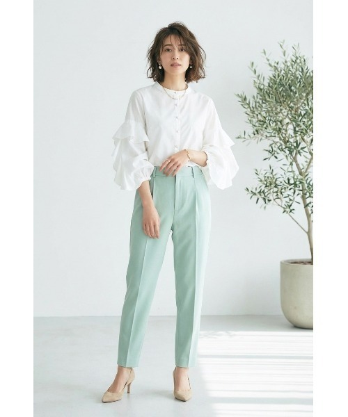 CHhdmn(シーエイチヒデモン)の「パールボタン フリルスリーブ 長袖ブラウス / フェミニン(シャツ/ブラウス・レディース・ライトブルー/ブラック/ホワイト/イエロー・M/L/FREE)」の5枚目の写真