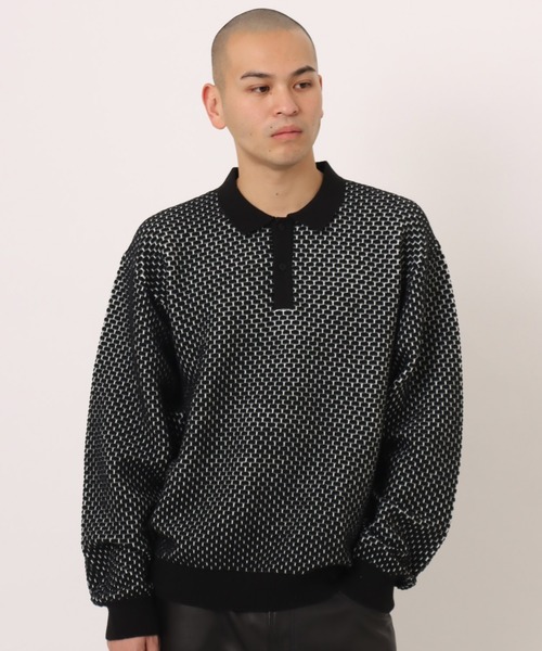 atmos（アトモス）の「atmos Links Jacquard Polo Shirt / アトモス リンクス ジャカード ポロシャツ（ポロシャツ・メンズ・ブラック/オレンジ・L/M/XL）」の3枚目の写真