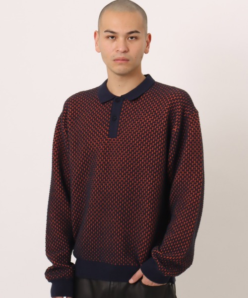 atmos（アトモス）の「atmos Links Jacquard Polo Shirt / アトモス リンクス ジャカード ポロシャツ（ポロシャツ・メンズ・ブラック/オレンジ・L/M/XL）」の8枚目の写真