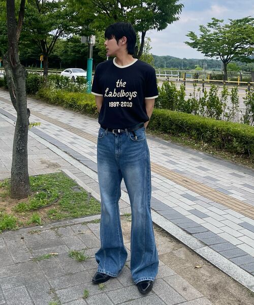 BASEMOMENT(ベースモーメント)の「フレアカーブドブラシデニムパンツグレーシュブラック(デニムパンツ・メンズ・その他・X-LARGE)」の15枚目の写真