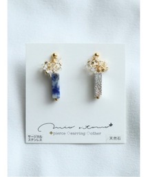 【mio ritomo】天然石スティック アシンメトリーピアス(MA)