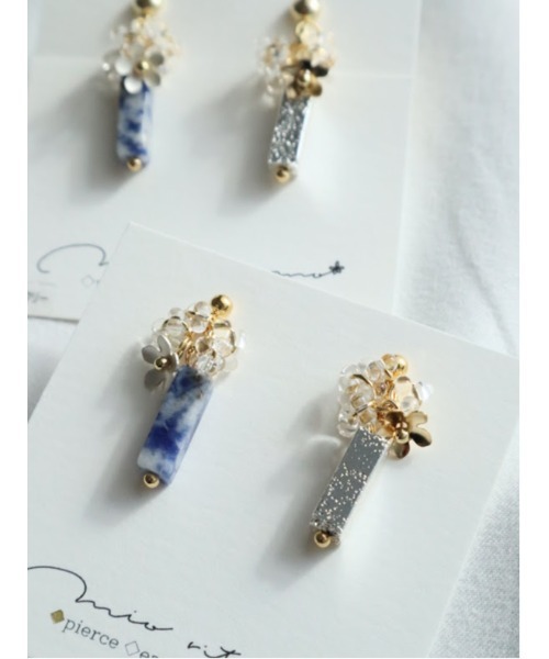 tone(トーン)の「【mio ritomo】天然石スティック アシンメトリーピアス(MA)(ピアス(両耳用)・レディース・ゴールド・FREE)」の5枚目の写真