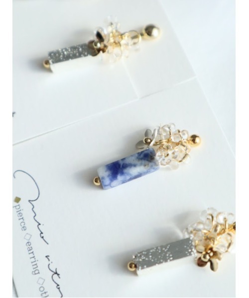 tone(トーン)の「【mio ritomo】天然石スティック アシンメトリーピアス(MA)(ピアス(両耳用)・レディース・ゴールド・FREE)」の6枚目の写真
