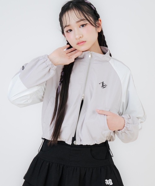 ANAP GiRL(アナップガール)の「クロップド シャカブルゾン(ブルゾン・キッズ・ライトピンク/ブラック/グレー・XS/S/M)」の10枚目の写真