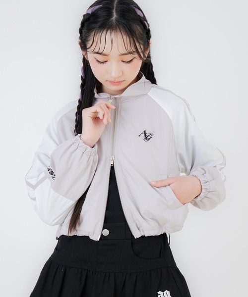 ANAP GiRL(アナップガール)の「クロップド シャカブルゾン(ブルゾン・キッズ・ライトピンク/ブラック/グレー・XS/S/M)」の11枚目の写真