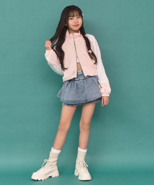 ANAP GiRL(アナップガール)の「クロップド シャカブルゾン(ブルゾン・キッズ・ライトピンク/ブラック/グレー・XS/S/M)」の19枚目の写真
