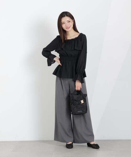 PROPORTION BODY DRESSING(プロポーションボディドレッシング)の「フリルシャーリングブラウス / 1216110302(シャツ/ブラウス・レディース・ブラック/ホワイト系その他/ピンク・MEDIUM/SMALL)」の8枚目の写真