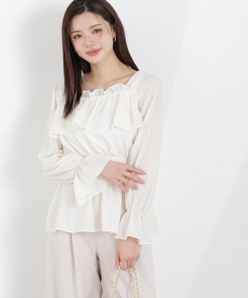 PROPORTION BODY DRESSING(プロポーションボディドレッシング)の「フリルシャーリングブラウス / 1216110302(シャツ/ブラウス・レディース・ブラック/ホワイト系その他/ピンク・MEDIUM/SMALL)」の18枚目の写真