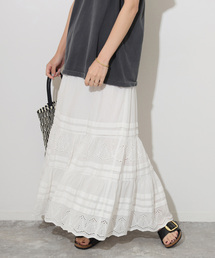 JOURNAL STANDARD relume（ジャーナルスタンダード　レリューム）の「《WEB限定追加2》コットンボイルタック刺繍ロングスカート（スカート）」