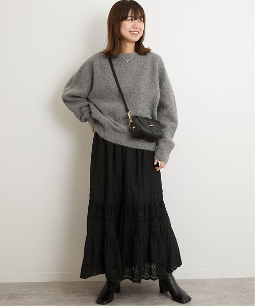 JOURNAL STANDARD relume（ジャーナルスタンダード　レリューム）の「《WEB限定追加2》コットンボイルタック刺繍ロングスカート（スカート・レディース・ホワイト/ブラック・FREE）」の3枚目の写真