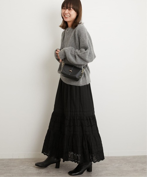 JOURNAL STANDARD relume（ジャーナルスタンダード　レリューム）の「《WEB限定追加2》コットンボイルタック刺繍ロングスカート（スカート・レディース・ホワイト/ブラック・FREE）」の5枚目の写真