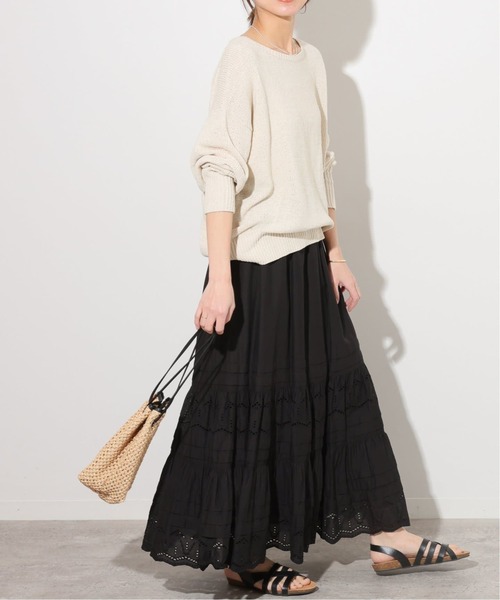 JOURNAL STANDARD relume（ジャーナルスタンダード　レリューム）の「《WEB限定追加2》コットンボイルタック刺繍ロングスカート（スカート・レディース・ホワイト/ブラック・FREE）」の21枚目の写真