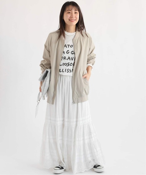 JOURNAL STANDARD relume（ジャーナルスタンダード　レリューム）の「《WEB限定追加2》コットンボイルタック刺繍ロングスカート（スカート・レディース・ホワイト/ブラック・FREE）」の7枚目の写真