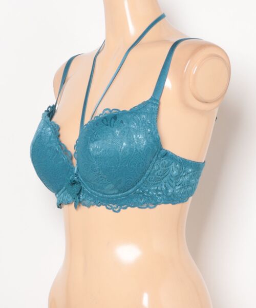 Dolce Fiora（ドルチェフィオラ）の「Wパッド入りだから、ささえるパッドとガッツリ盛るパッドの『うっとり盛りブラ』（ブラジャー・レディース・グレー/サーモンピンク/ブルー・D70/E65/E70/F65/F70/B65/B70/C65/C70/C75/D65）」の4枚目の写真