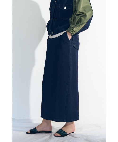 Muel Chic(ミュエルシック)の「Nove sweat denim skirt ノーヴェスウェットデニムスカート(スカート・レディース・ブルー/ブラック/インディゴブルー・FREE)」の18枚目の写真
