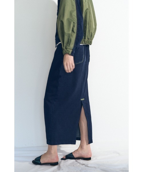 Muel Chic(ミュエルシック)の「Nove sweat denim skirt ノーヴェスウェットデニムスカート(スカート・レディース・ブルー/ブラック/インディゴブルー・FREE)」の19枚目の写真