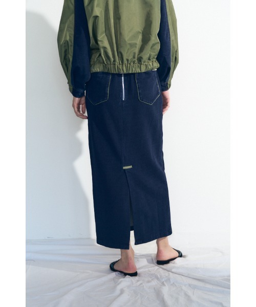 Muel Chic(ミュエルシック)の「Nove sweat denim skirt ノーヴェスウェットデニムスカート(スカート・レディース・ブルー/ブラック/インディゴブルー・FREE)」の10枚目の写真