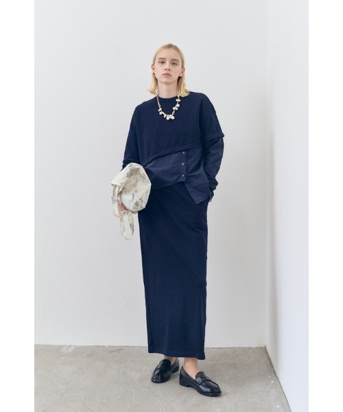 Muel Chic(ミュエルシック)の「Nove sweat denim skirt ノーヴェスウェットデニムスカート(スカート・レディース・ブルー/ブラック/インディゴブルー・FREE)」の22枚目の写真