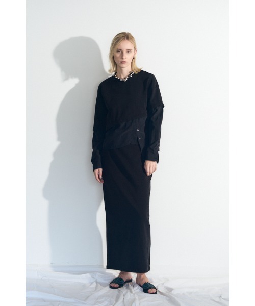 Muel Chic(ミュエルシック)の「Nove sweat denim skirt ノーヴェスウェットデニムスカート(スカート・レディース・ブルー/ブラック/インディゴブルー・FREE)」の15枚目の写真
