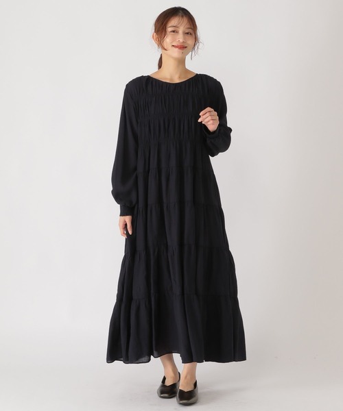 studio CLIP（スタディオクリップ）の「ダブルフロントティアードワンピース（ワンピース・レディース・ライトベージュ/ライトパープル/ネイビー・FREE）」の18枚目の写真