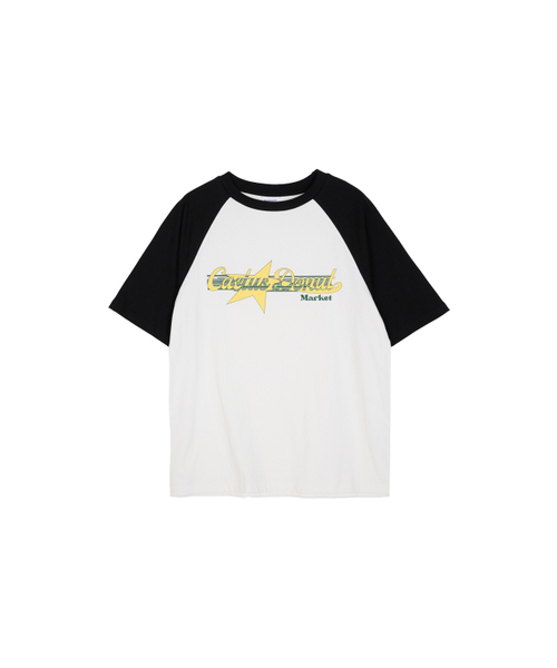 CACTUSDONUTMARKET（カクタスドーナツマーケット）の「Logo Star Raglan T-Shirt - Black（Tシャツ/カットソー・メンズ・その他・MEDIUM/LARGE）」の2枚目の写真