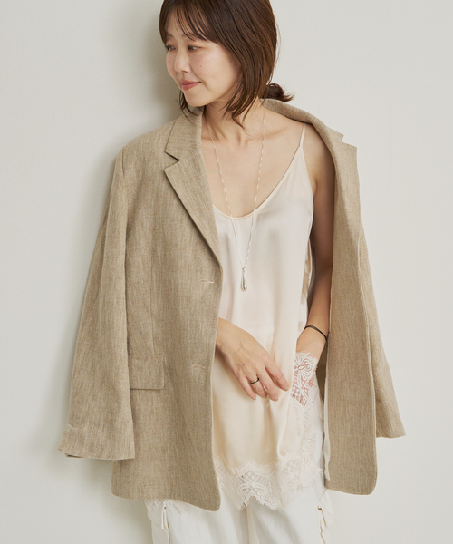 plage（プラージュ）の「R’IAM レースタンク（キャミソール・レディース・ブラウン/ホワイト・FREE）」の2枚目の写真