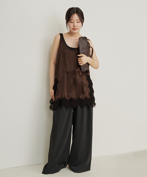 plage（プラージュ）の「R’IAM レースタンク（キャミソール・レディース・ブラウン/ホワイト・FREE）」の10枚目の写真