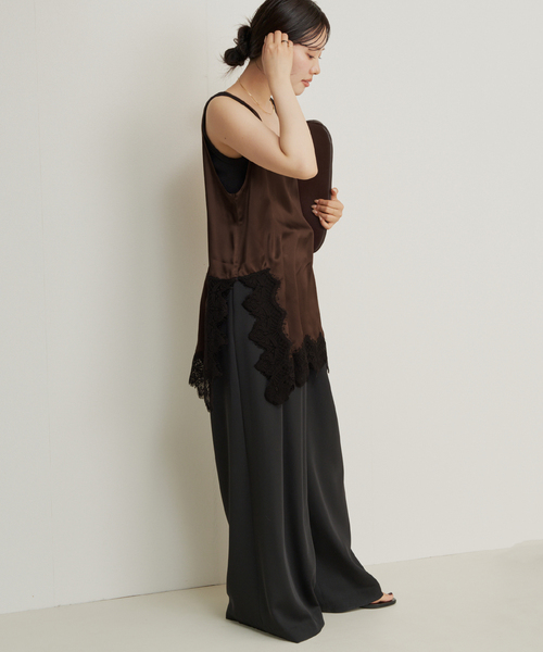 plage（プラージュ）の「R’IAM レースタンク（キャミソール・レディース・ブラウン/ホワイト・FREE）」の11枚目の写真