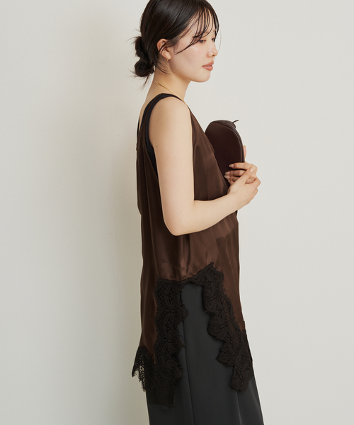 plage（プラージュ）の「R’IAM レースタンク（キャミソール・レディース・ブラウン/ホワイト・FREE）」の14枚目の写真