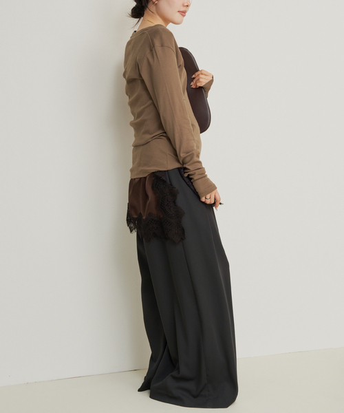 plage（プラージュ）の「R’IAM レースタンク（キャミソール・レディース・ブラウン/ホワイト・FREE）」の18枚目の写真