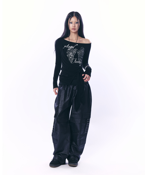 SETUP-EXE(セットアップイーエックスイー)の「MULTI-POCKET STUDDED PANTS / BLACK(その他パンツ・レディース・その他・OS)」の2枚目の写真