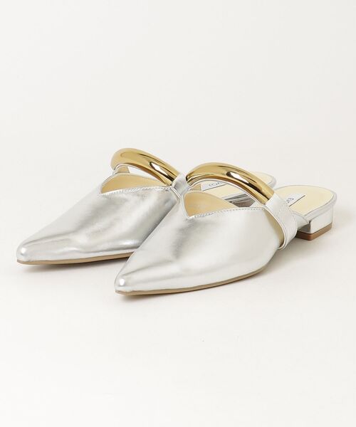 BARNSsohostreet(バーンズソーホーストリート)の「EVOL イーボル ゴールドモチーフフラットミュール クッション入り IY5706(サンダル・レディース・シルバー/アイボリー/ブラック・LL/L/S)」の3枚目の写真