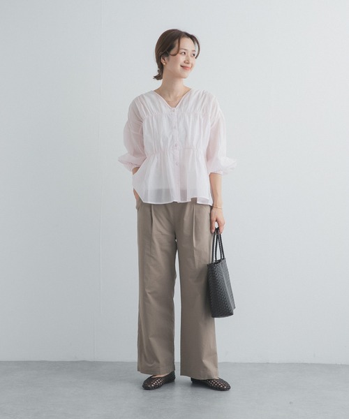 URBAN RESEARCH DOORS（アーバンリサーチドアーズ）の「レーヨンコットンイージーパンツ｜春服/イージー/ウエストゴム/オフィスカジュアル/通勤（その他パンツ・レディース・ベージュ系その他/ネイビー/ブラック・SMALL/MEDIUM）」の18枚目の写真