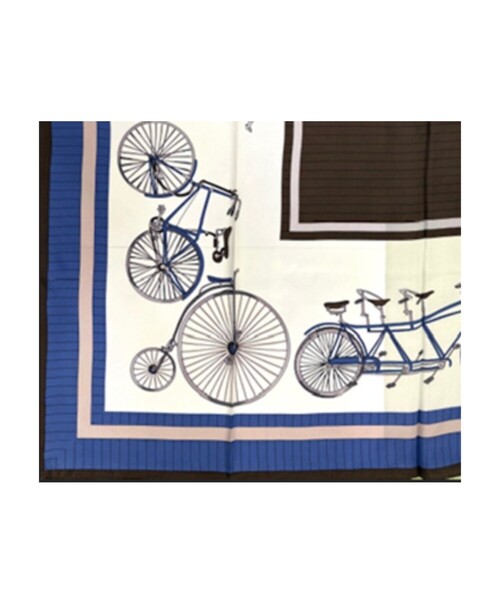COMME CA（コムサ）の「自転車柄 スカーフ（ストール/ショール・レディース・チャコール/グリーン系その他/サックスブルー・FREE）」の3枚目の写真