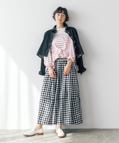 studio CLIP（スタディオクリップ）の「《natural by clip》柔らかデニムショートジャケット（デニムジャケット・レディース・ブルー/ブラック・FREE）」の4枚目の写真