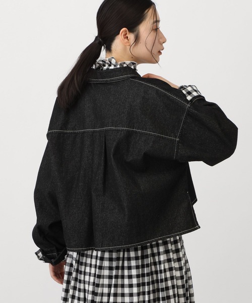 studio CLIP（スタディオクリップ）の「《natural by clip》柔らかデニムショートジャケット（デニムジャケット・レディース・ブルー/ブラック・FREE）」の10枚目の写真