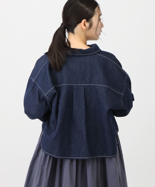 studio CLIP（スタディオクリップ）の「《natural by clip》柔らかデニムショートジャケット（デニムジャケット・レディース・ブルー/ブラック・FREE）」の18枚目の写真